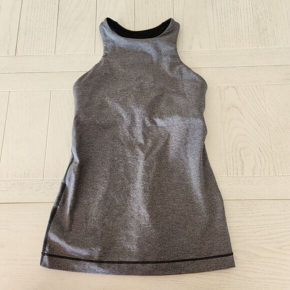 Lululemon In Training Tank Top Womens Size 2 Heathered Black - Picture 1 of 4